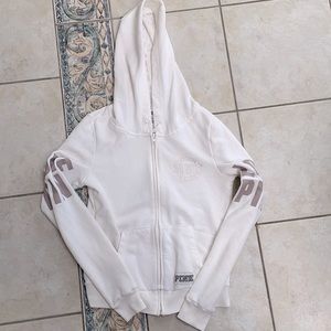 VS pink cream full zip hoodie
